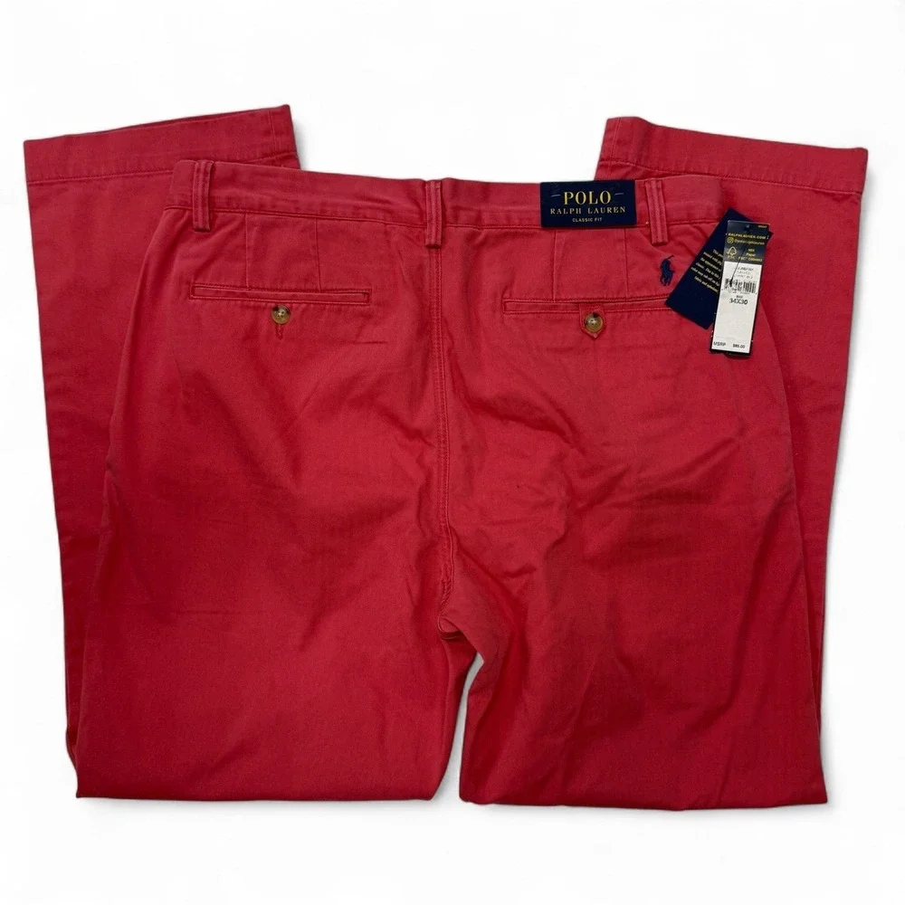 Polo Ralph Lauren Chino Pants‎ Crimson Red Mens 34 x 30 Classic Fit NWT Cotton